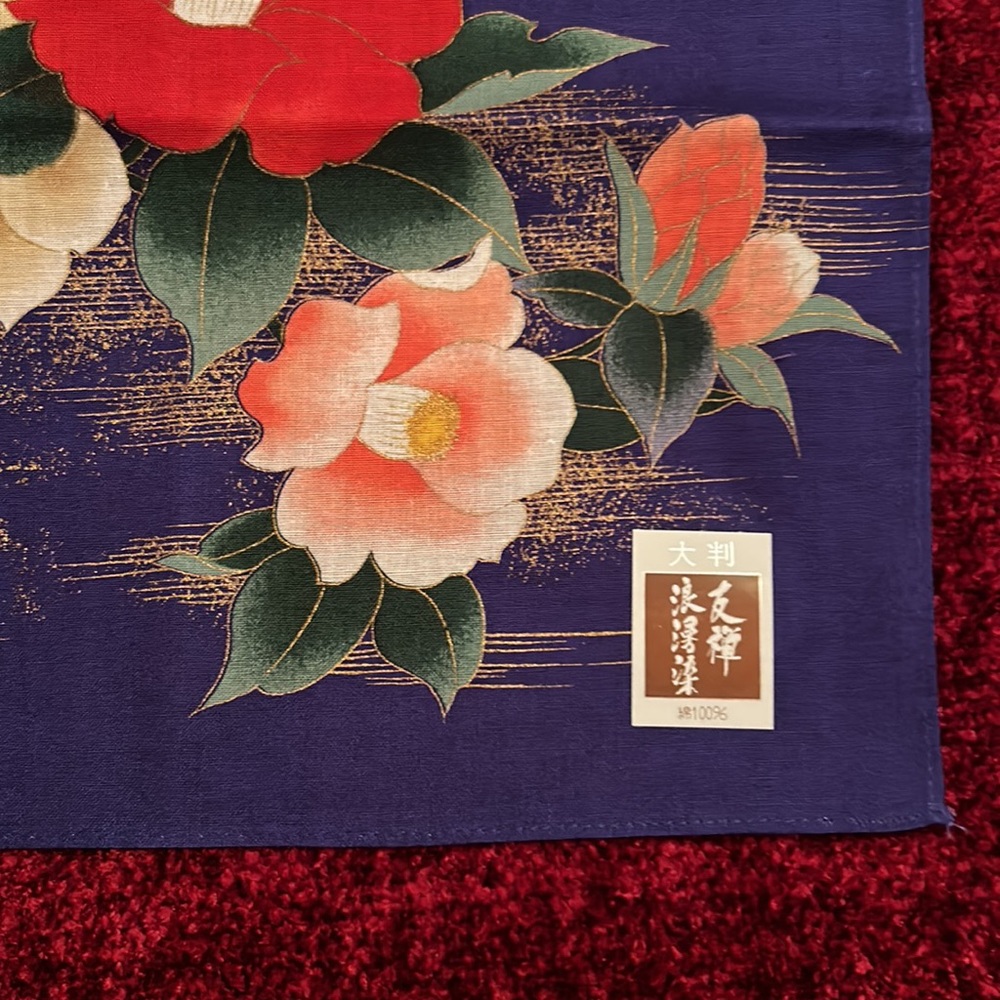 Japanese floral Sakura Hanky neckerchief bag or hair accessory NEW - Picture 2 of 7